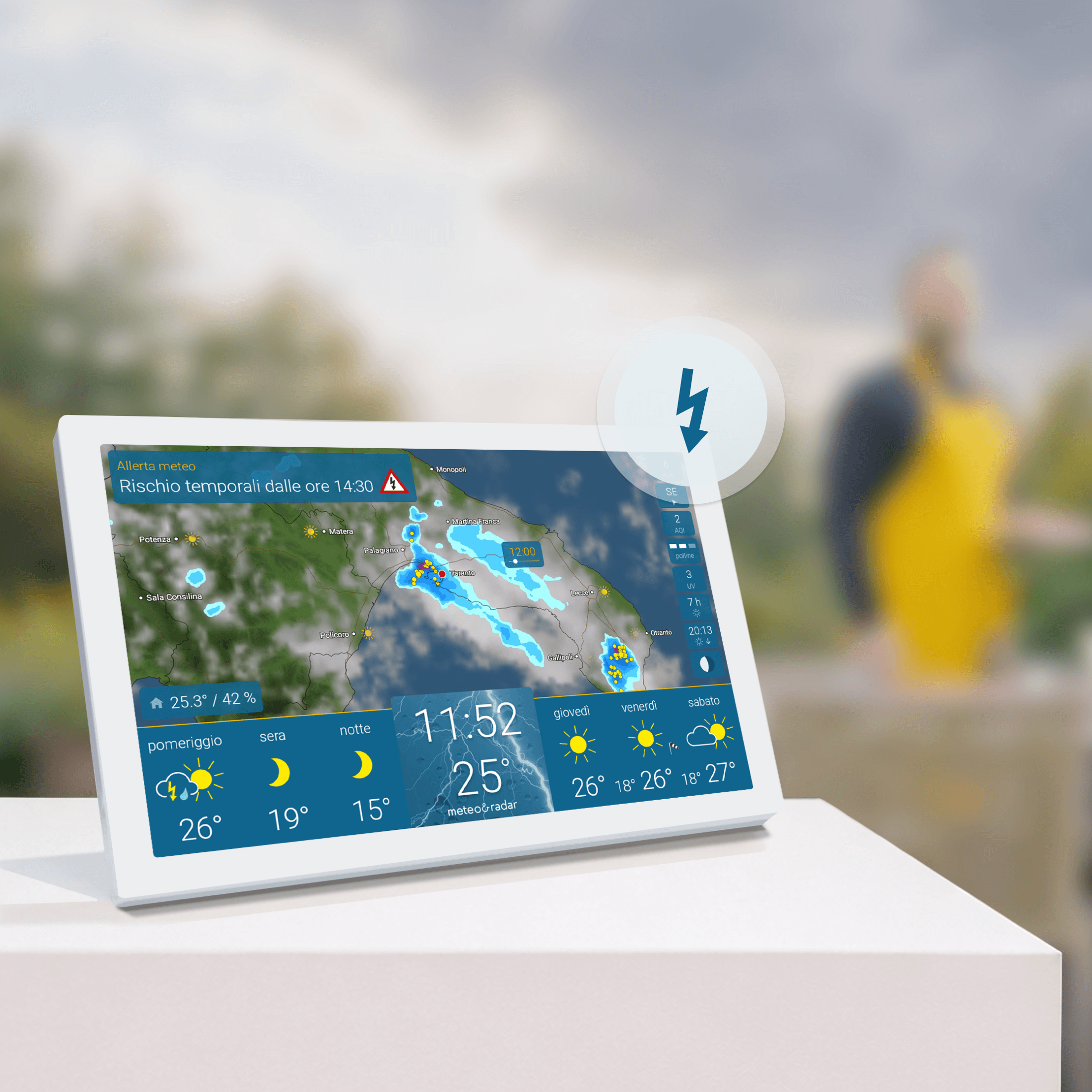 meteo & radar home 4 con allerta meteo per temporali e visualizzazione dettagliata delle condizioni meteorologiche